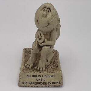 Vintage Paula W554 No Job Is Finished Man On Toilet Figure Funny